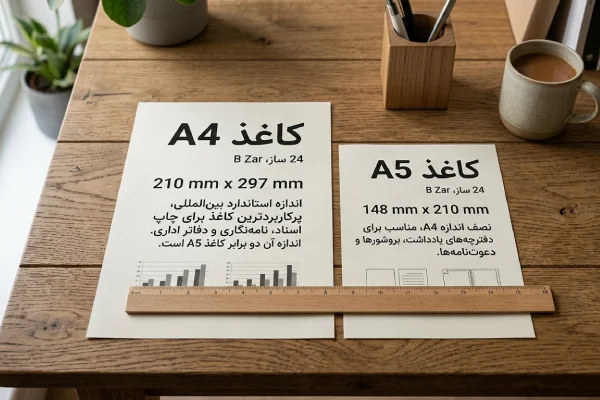 تفاوت انداره a4 a5