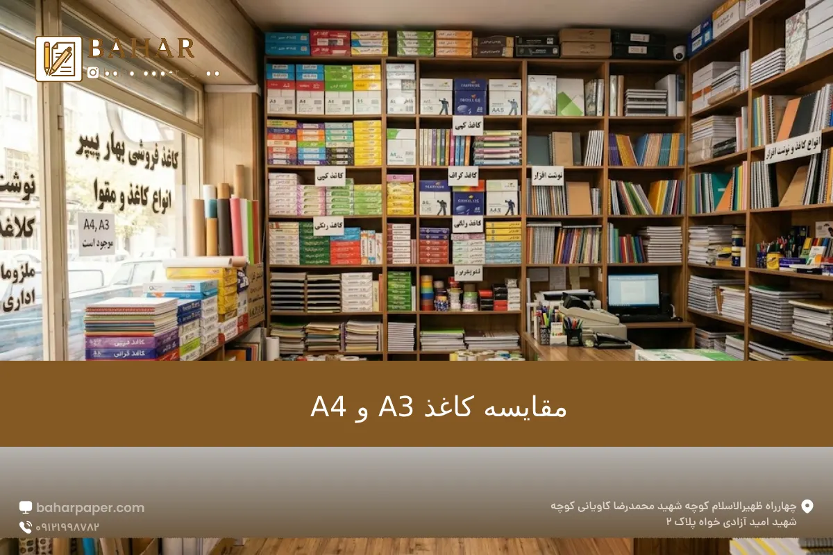 مقایسه کاغذ A4 و A3